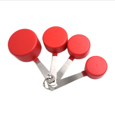 4Pcs Stainless Steel Handle Measuring Seasoning Liquid Plastic Measuring Cup